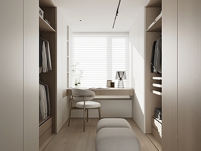 现代衣帽间SU模型