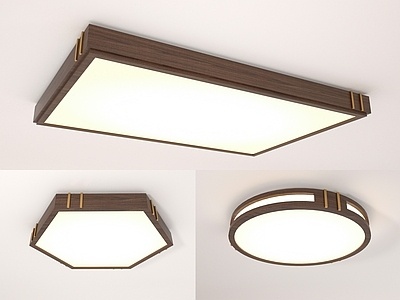 新中式吸顶灯组合SU模型