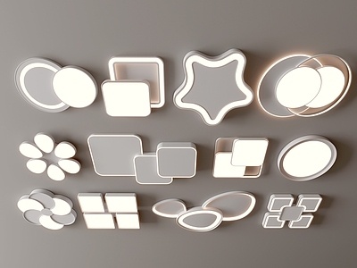 现代吸顶灯组合SU模型