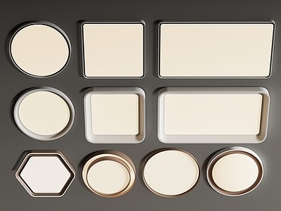 现代简约吸顶灯组合SU模型