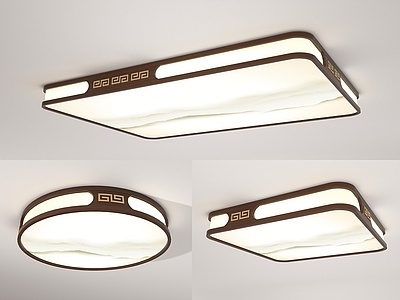 新中式吸顶灯组合SU模型