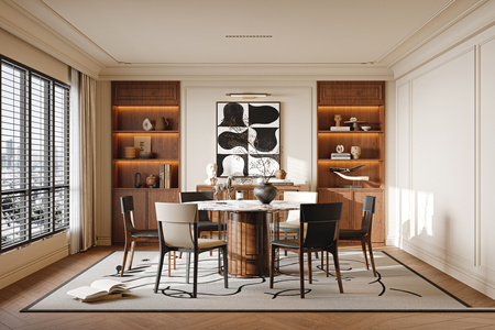  现代中古风餐厅_ 
