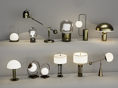 现代台灯组合SU模型