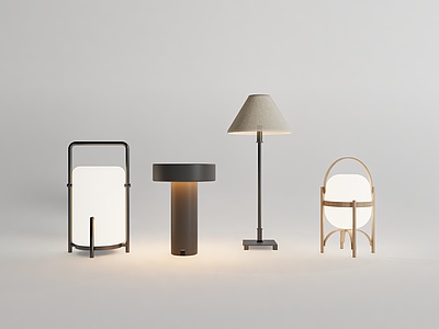 现代台灯组合SU模型