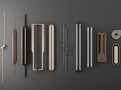 现代门拉手组合SU模型