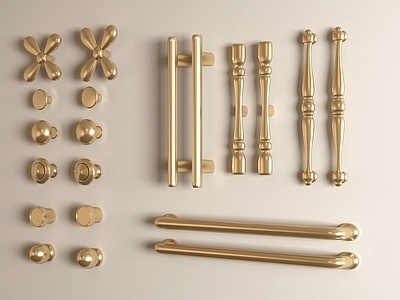 现代金属拉手组合SU模型