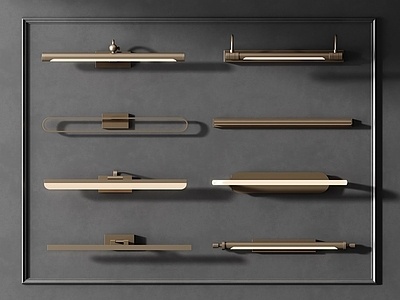 现代镜前灯,金属壁灯SU模型