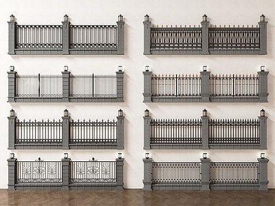 简欧围墙护栏SU模型