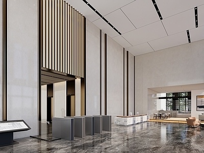 现代公司大堂SU模型