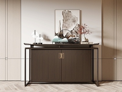 新中式玄关柜SU模型