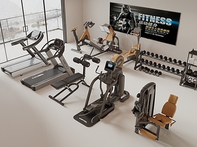 健身器材组合，SU模型