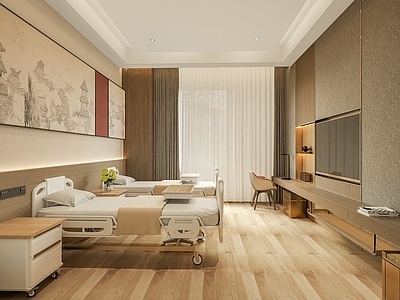 新中式医院病房U模型