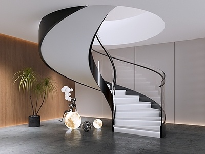 现代楼梯间SU模型
