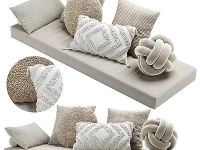 现代抱枕，靠包SU模型