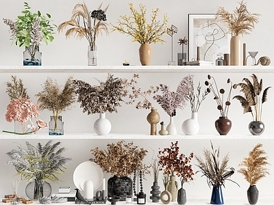 现代花瓶花艺摆件SU模型