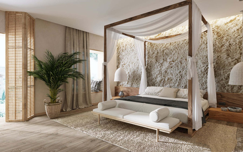 侘寂风民宿家居卧室