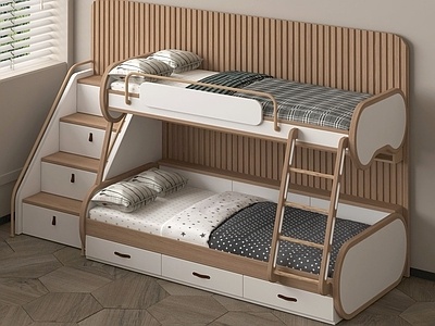 现代高低床，上下铺SU模型