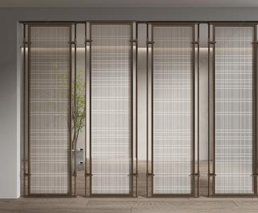 现代夹丝玻璃隔断