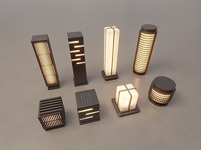 现代景观灯SU模型