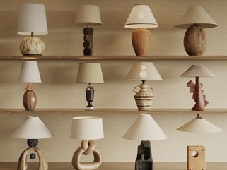 侘寂中古台灯组合SU模型