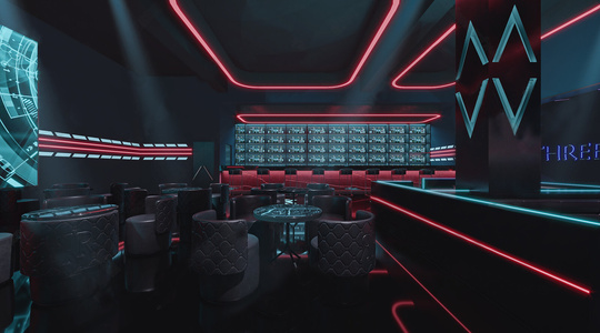 现代赛博朋克酒吧