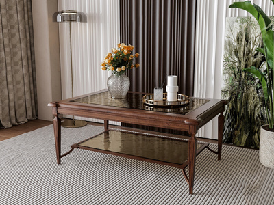 美式茶几，花瓶，