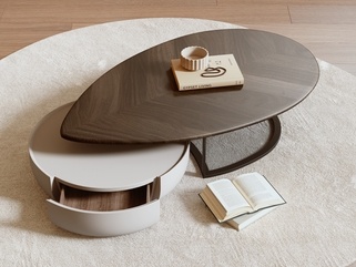 现代茶几SU模型