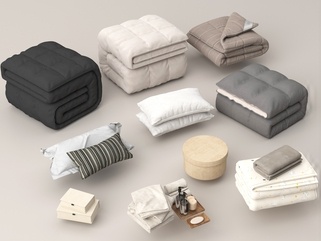 现代床上用品,,家纺SU模型