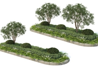 现代小区景观树池SU模型