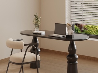 法式书桌椅SU模型