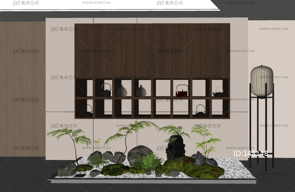 新中式茶柜SU模型