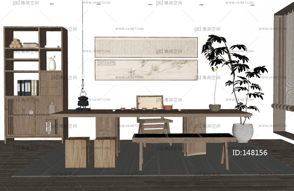 新中式茶室SU模型