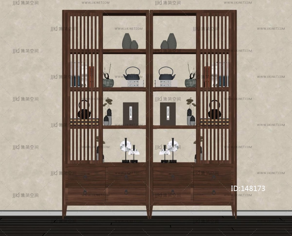 中式新中式博古架SU模型