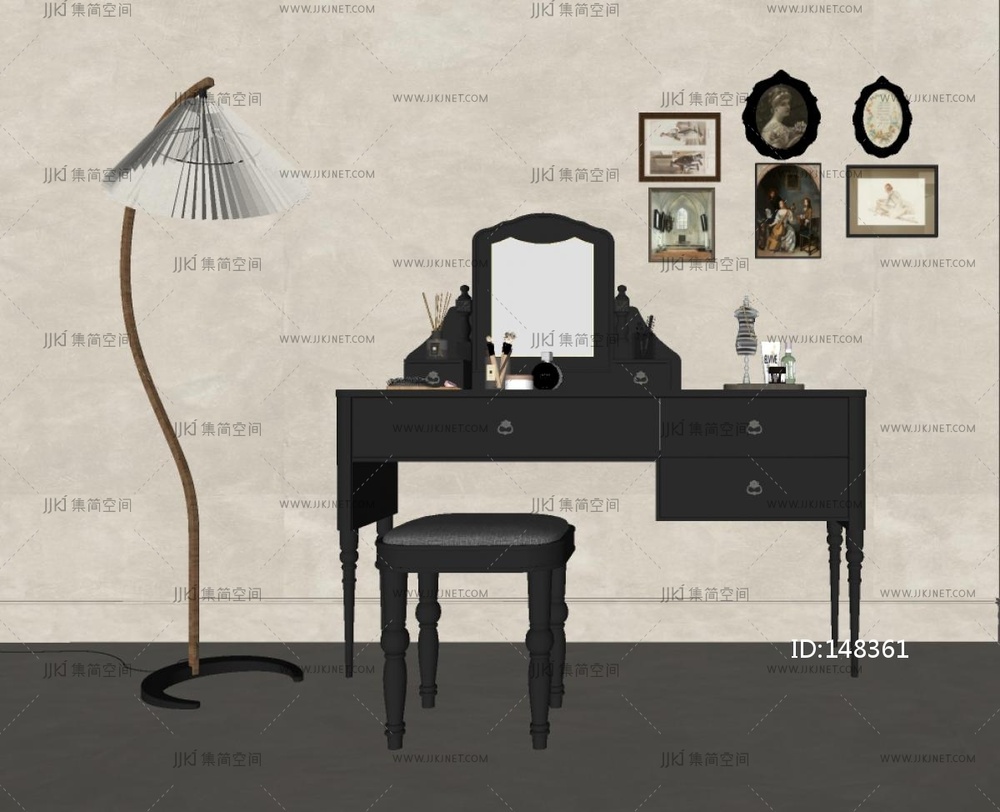 法式复古梳妆台SU模型