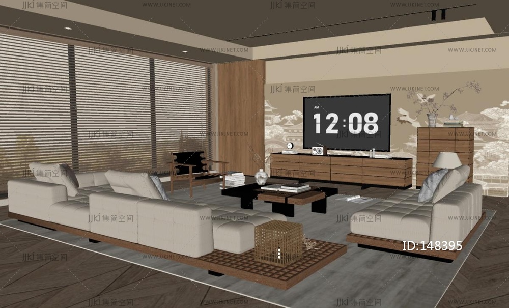 中古家居客厅SU模型