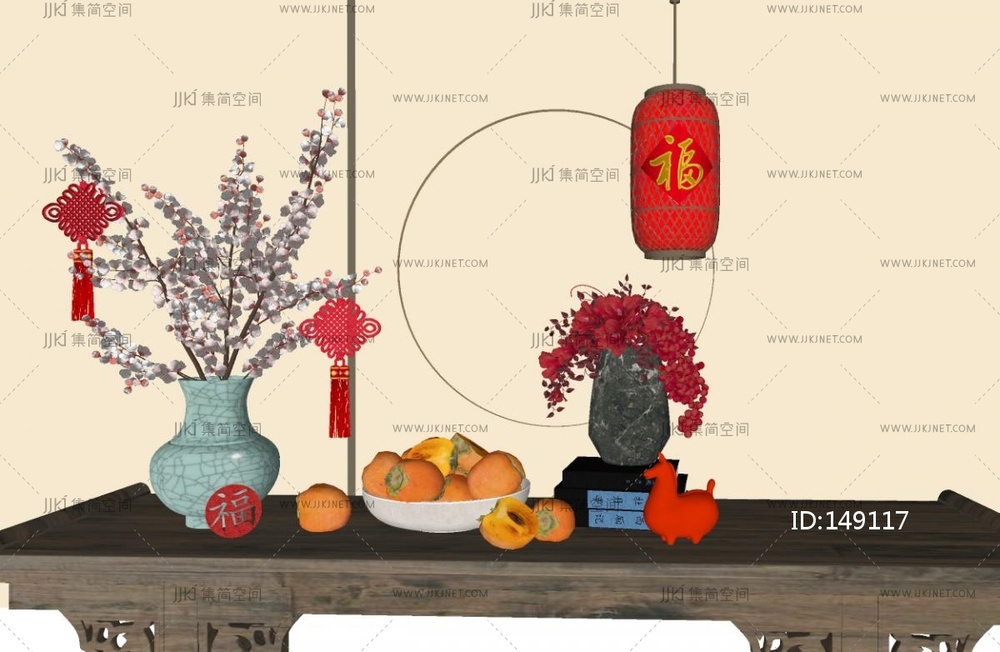 中式新中式花瓶SU模型