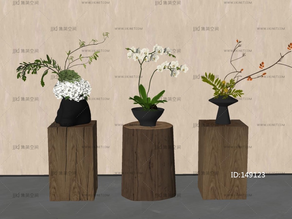 中古侘寂花艺SU模型