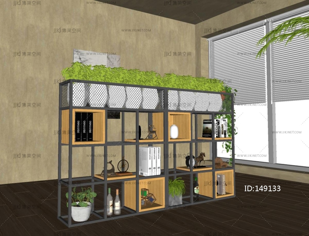 现代书架SU模型