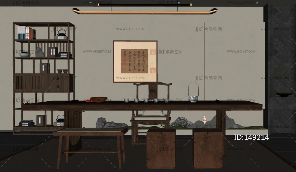 新中式茶室SU模型