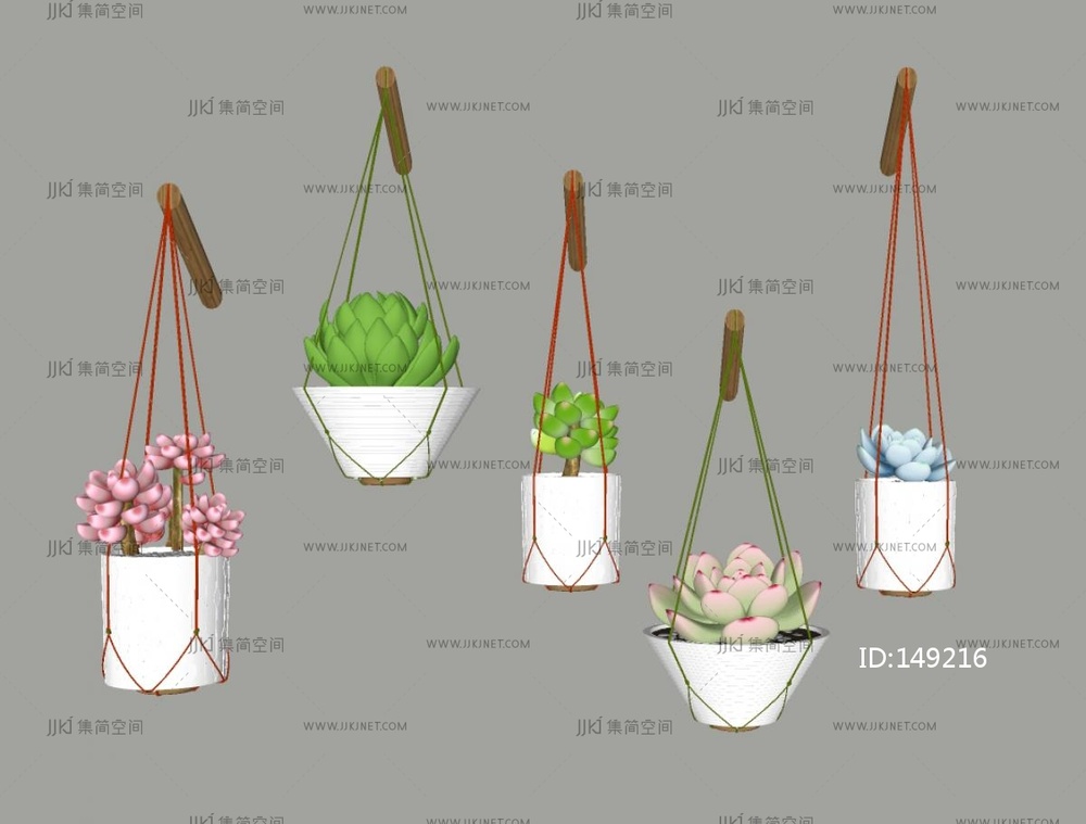 多肉绿植盆栽SU模型