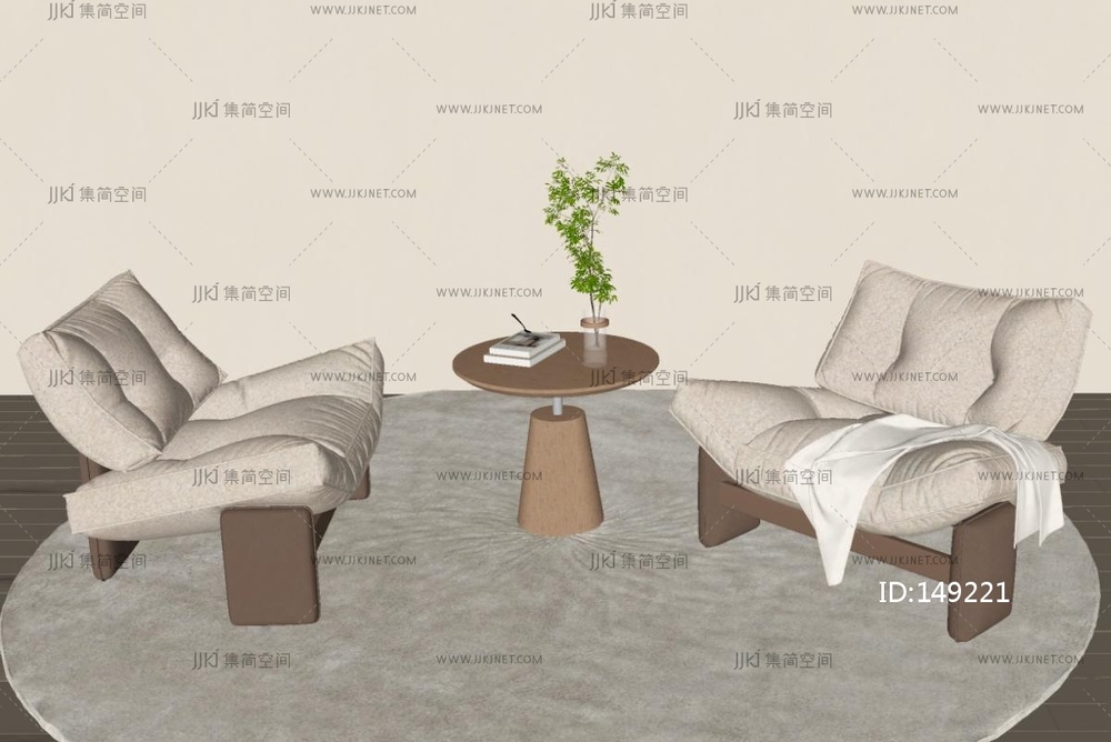 侘寂沙发组合SU模型