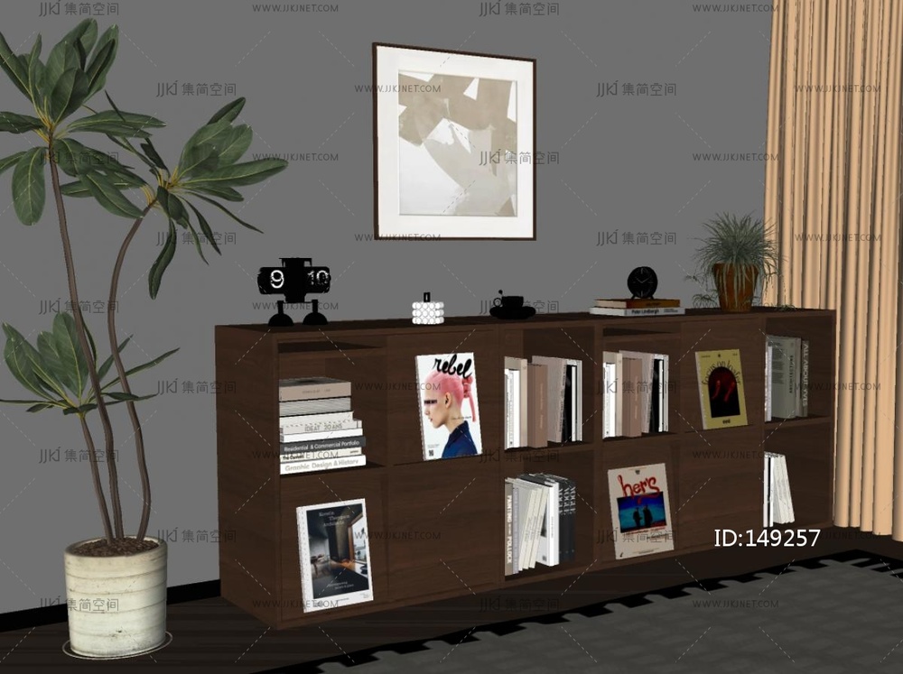 中古书柜SU模型