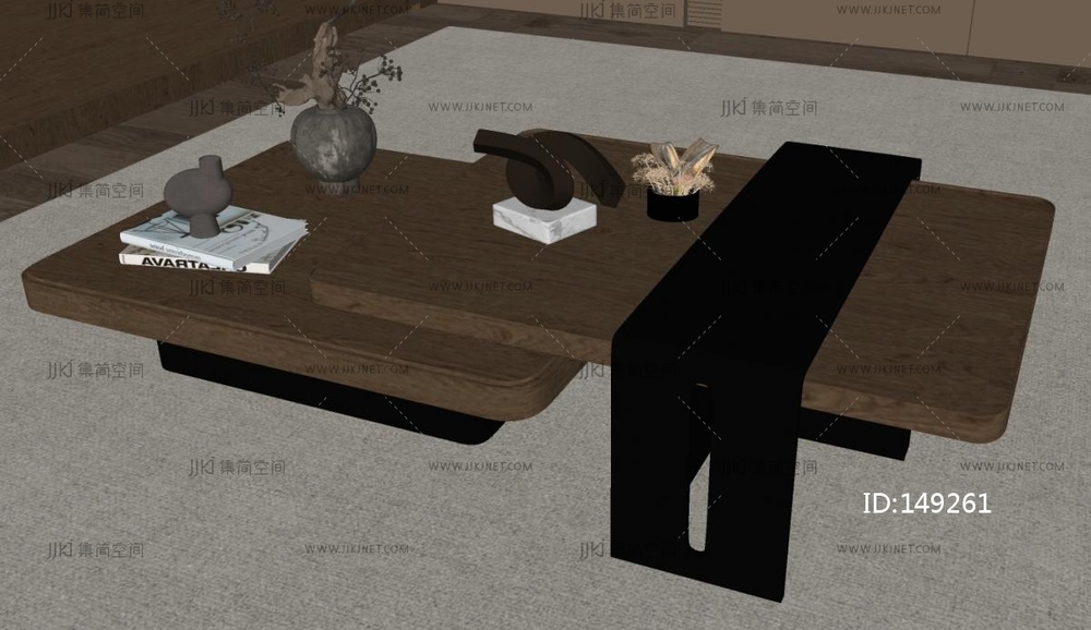 新中式茶几SU模型