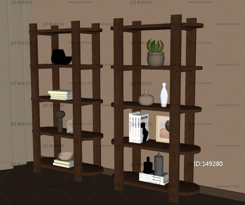 中古风置物架SU模型