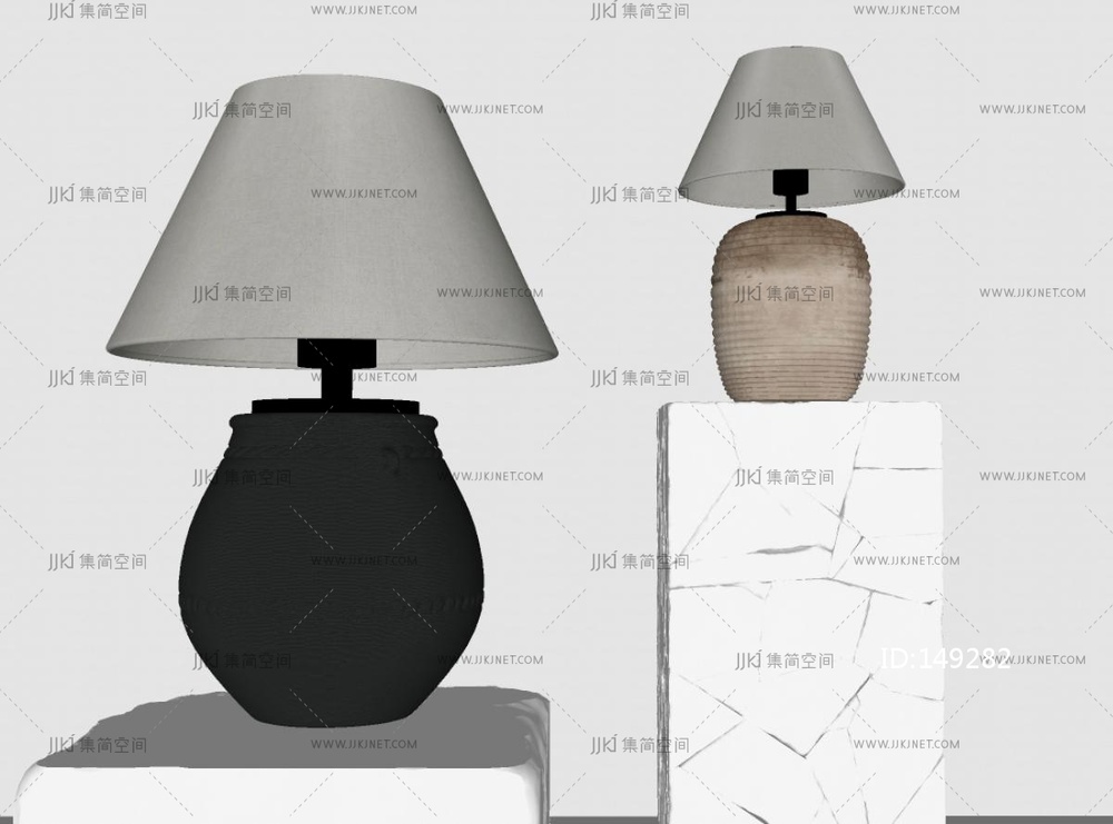 侘寂风台灯SU模型