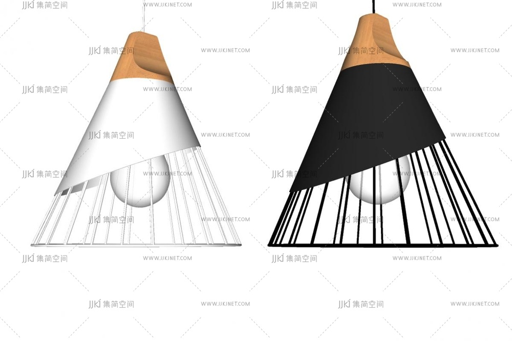 中古侘寂吊灯SU模型