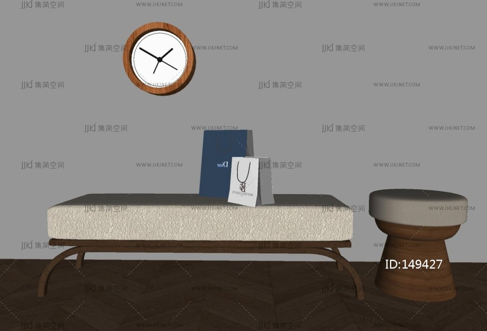 中古沙发凳SU模型