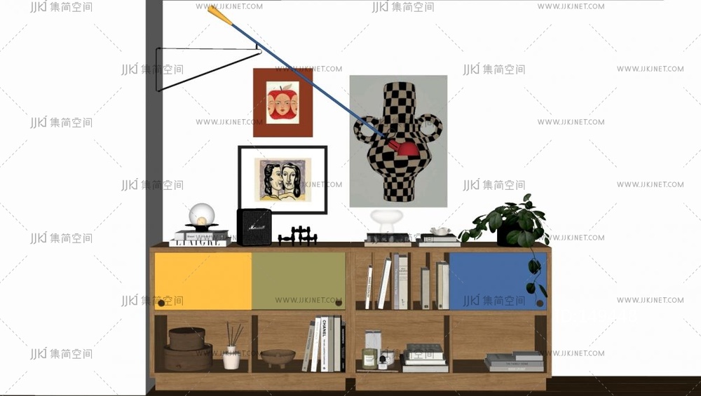 现代中古储物柜 