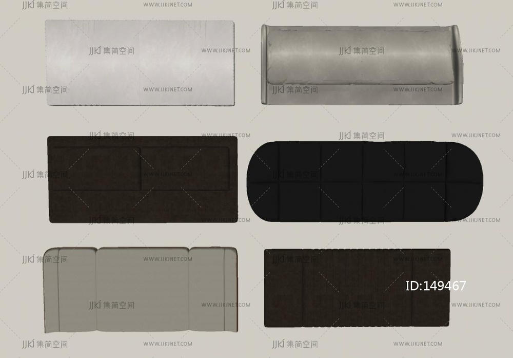 现代床头靠背SU模型