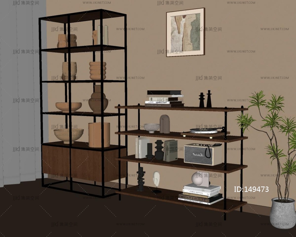 侘寂置物架SU模型